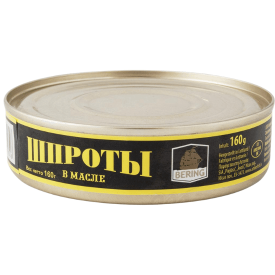 BERING SMOKED SPRATS IN VEGETABLE OIL 160G